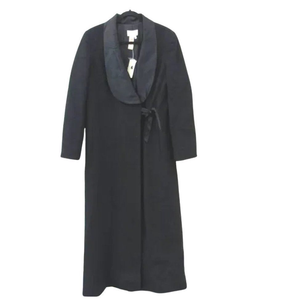BCBG Maxazria Collection Wool Cashmere Full Length Wrap Vintage Coat SZ 12